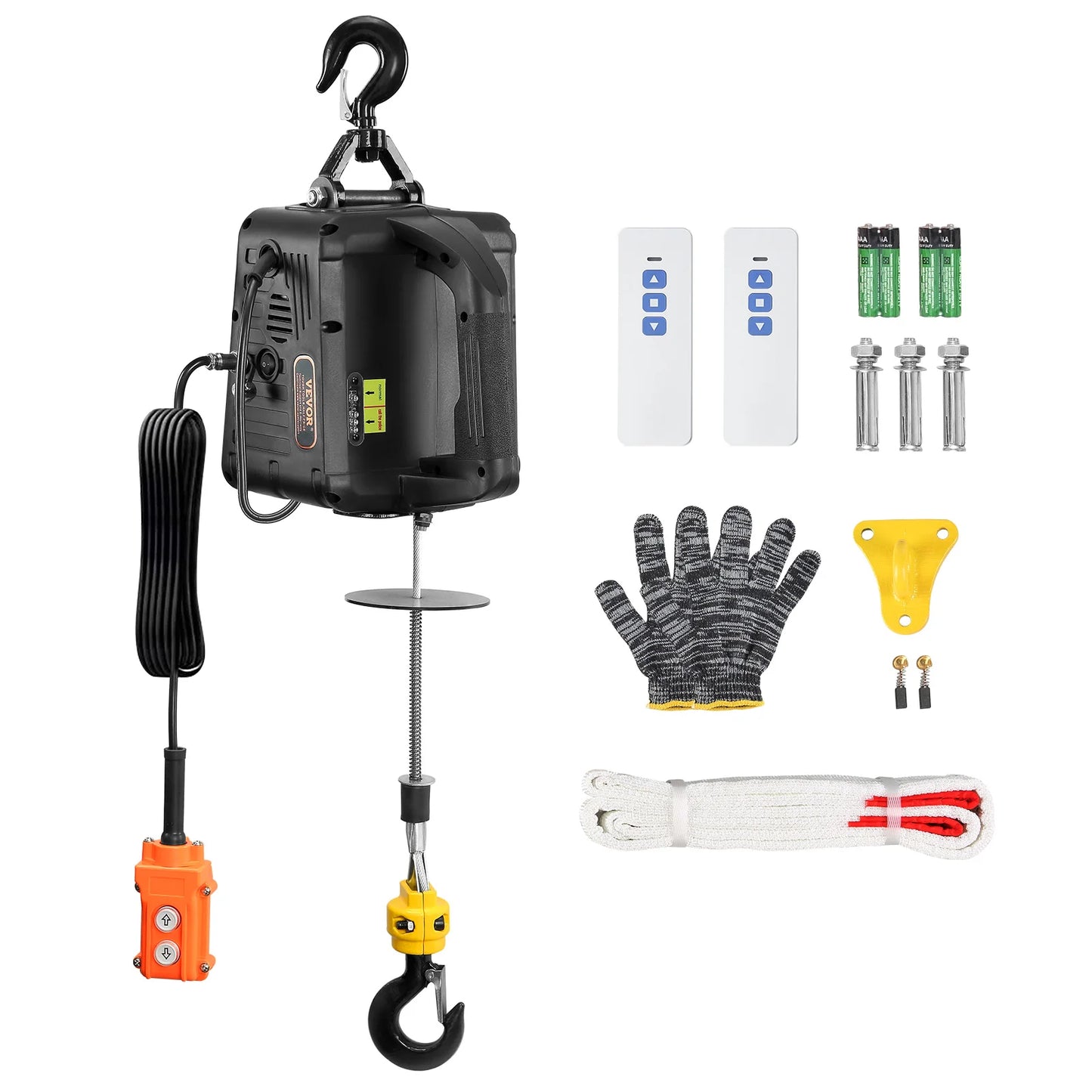 SucceBuy 1100lbs 3-in-1 Electric Hoist Winch Manual/Wired/Wireless 22.9ft Lifting Heigh Overload Protection Portable Power Crane