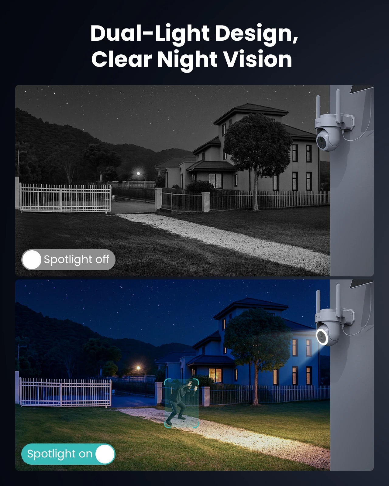 Camstro 4k Solar Security Camera Full-color night vision 2.4G 5G WIFI Camera Battery Two-way voice 8MP WiFi PTZ Camera Outdoor
