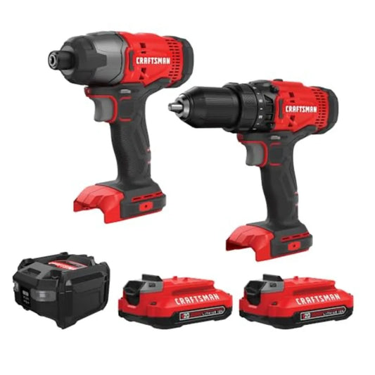 SHXI Cordless Drill Driver and Impact Driver Power Tool Set