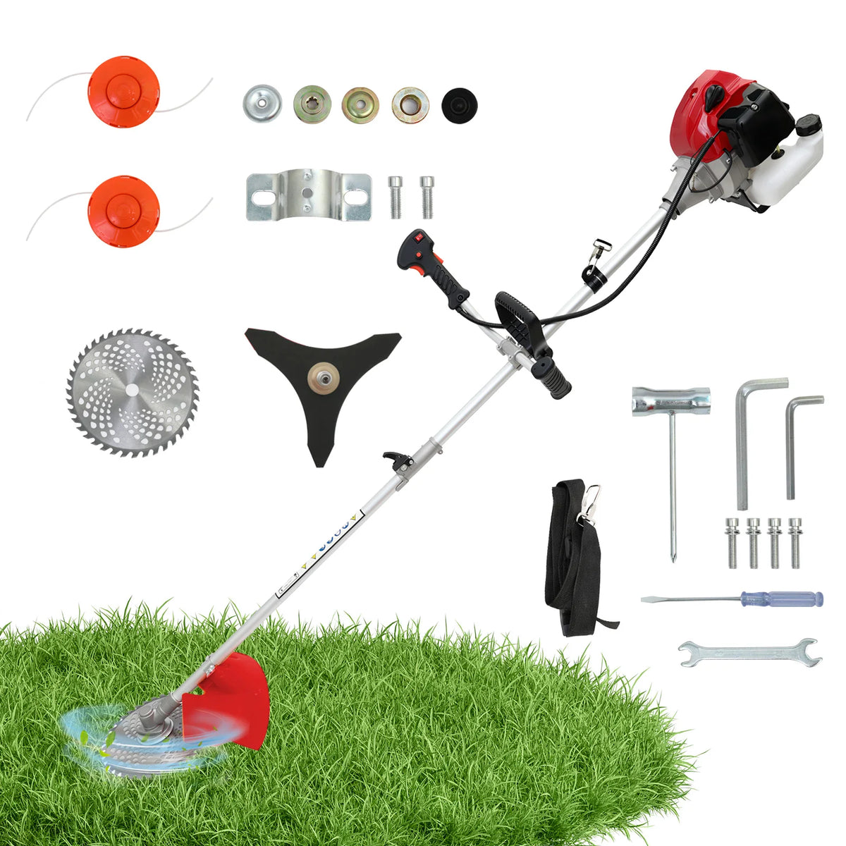 Multifunction Gas Powered Brush Cutter With Four Trimmer Heads