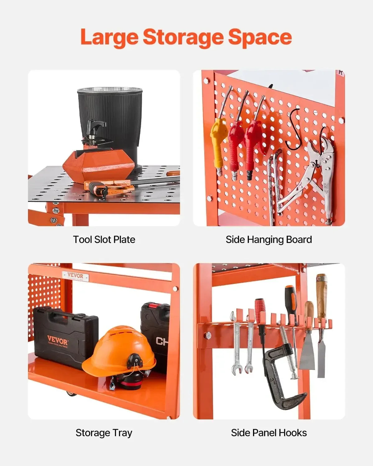 BestsellerWelding Table, 40" x 24" Welding Workbench Table with 800LBS Static Weight Capacity, Movable Steel Work Bench with 4 W