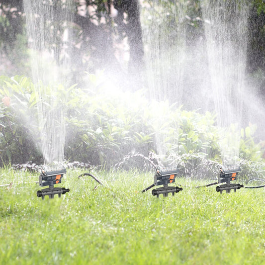 Oscillating Sprinkler Automatic Garden Sprinkler Adjustable Flow Lawn Swing Sprinkler Garden Sprayer for Plants Grasses Flowers