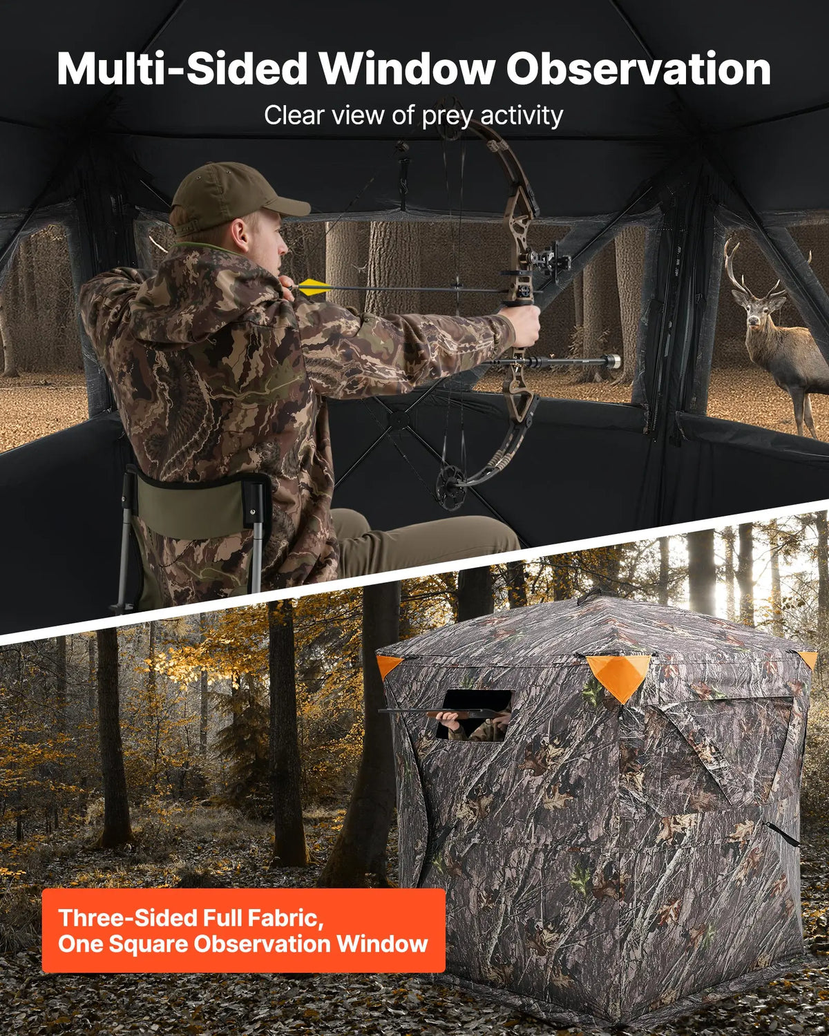 Portable See Through Hunting Blind With Multi Angle Viewing