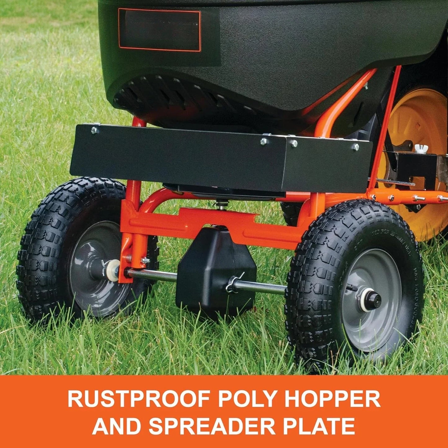 45-0527 110 lb. Tow- Behind Lawn & Garden Broadcast Spreader for Seed,Fertilizer,Salt,Ice Melt; Easy to use Flow Control from