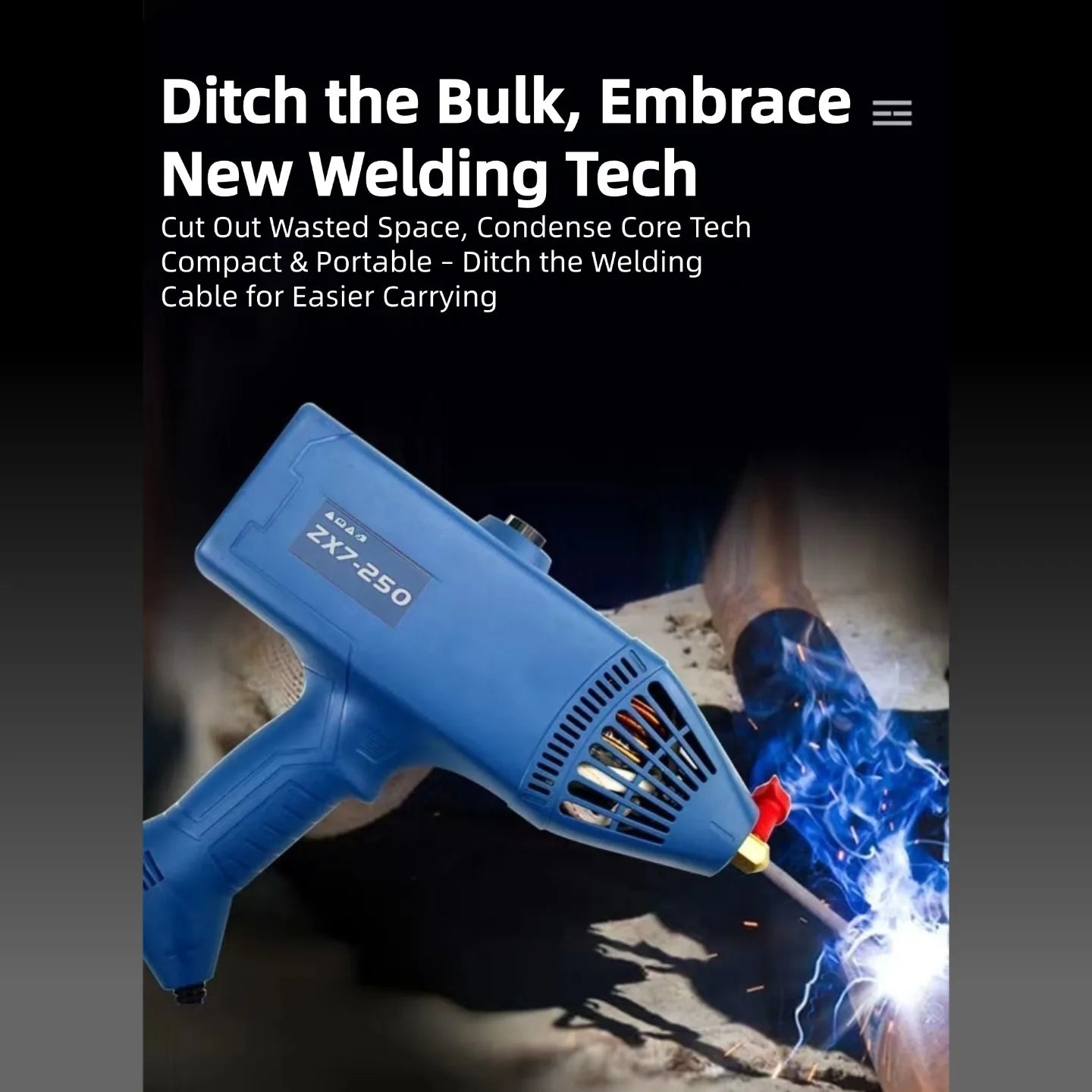 ZX7-250 Handheld Welding Machine 110V US Plug Full Set Accessories Portable One-Hand Operation
