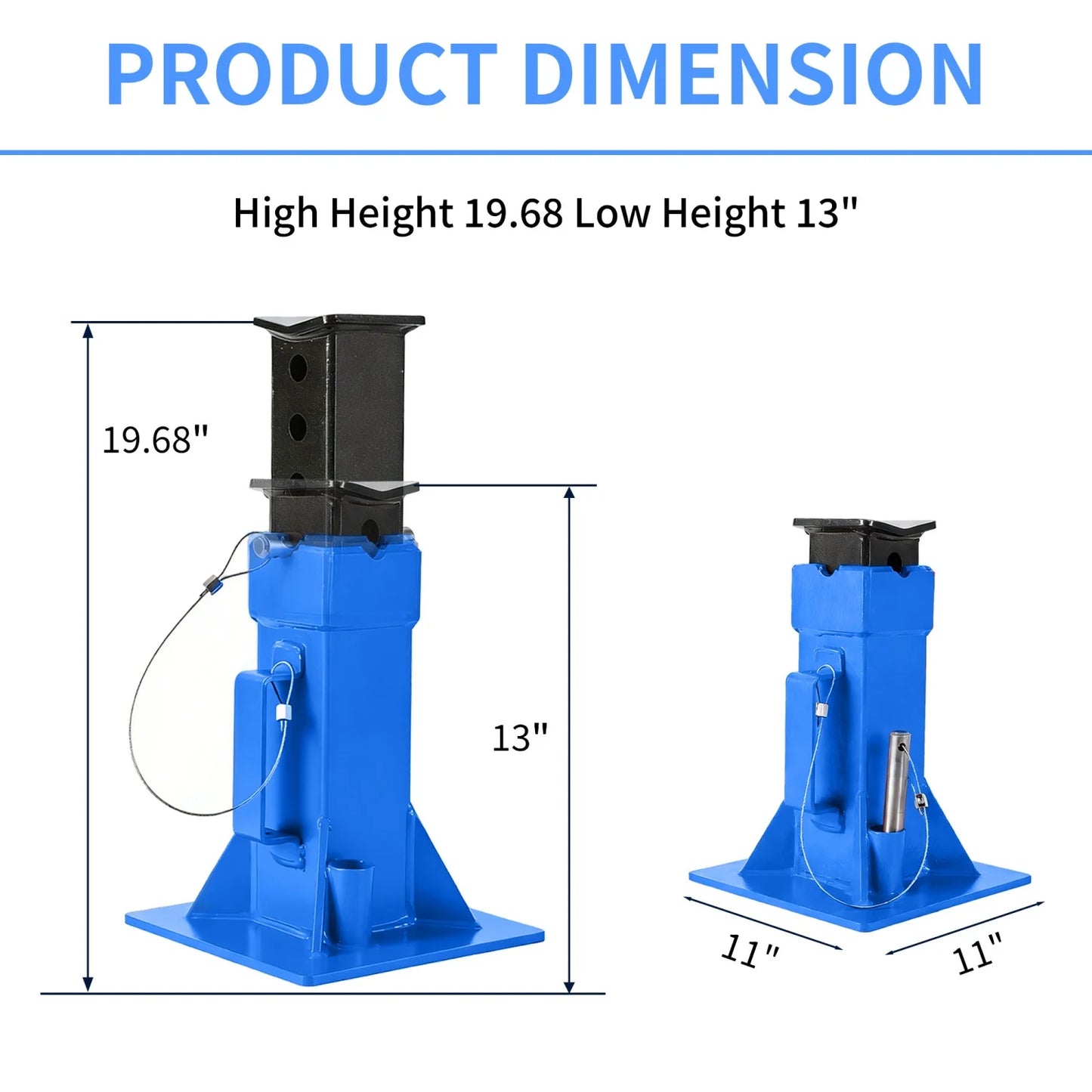 2Pcs 12 Ton /22 Ton Pin Type Car Jack Stands, Heavy Duty Pin-Style Supports with Quick-Release Locking for Trucks, RVs & SUVs