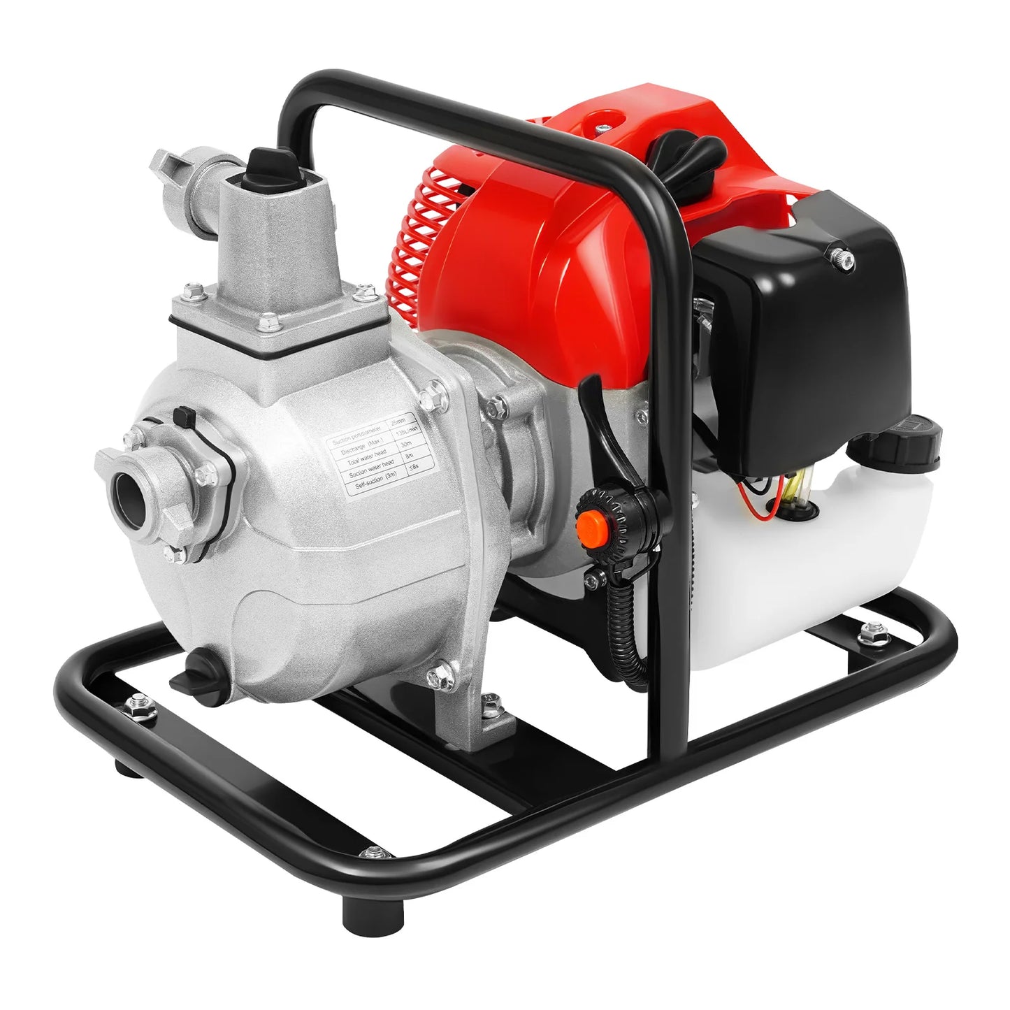 1.25KW Gasoline Engine Water Pump, 2-stroke Engine Water Pump, 43CC Water Transfer Pump for Irrigation Landscaping