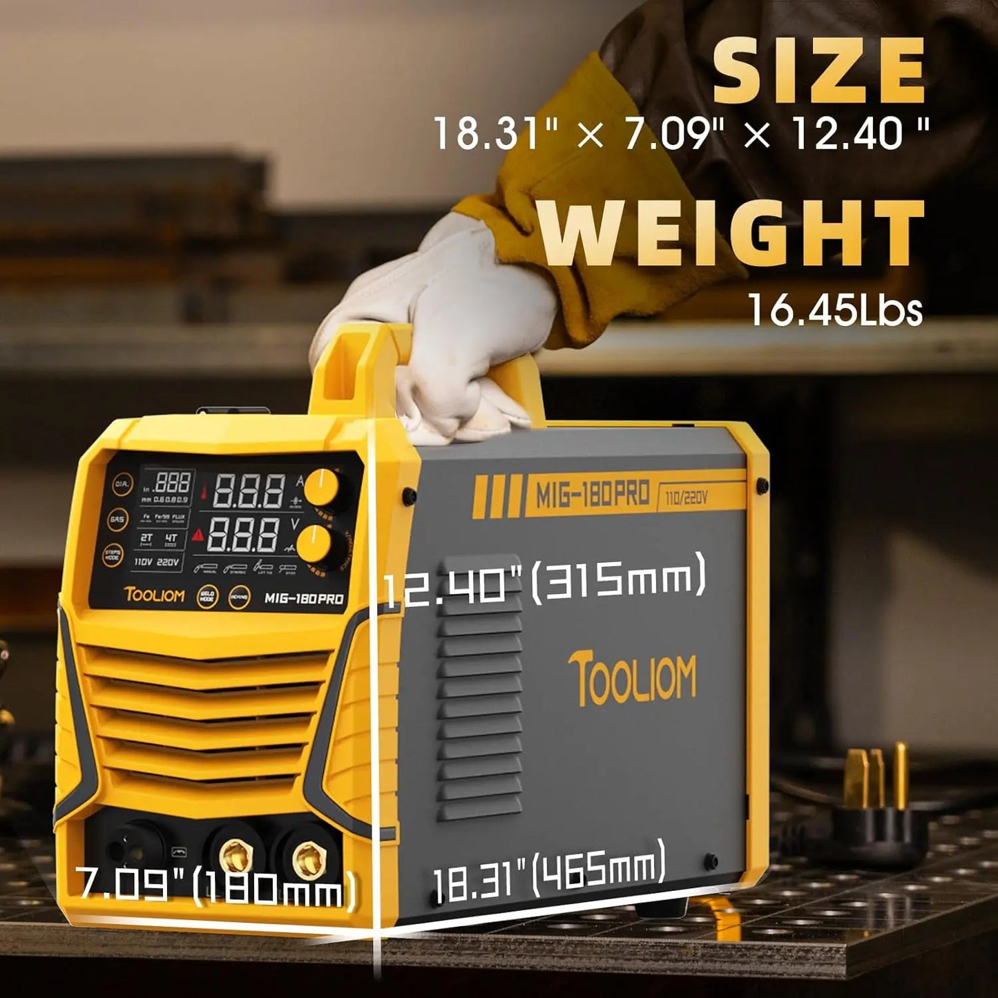 4 in 1 MIG Welder 180A Gas MIG Flux MIG Stick Lift TIG Multiprocess Welding Machine 110V 220V Welder Kit with Lift TIG Torch