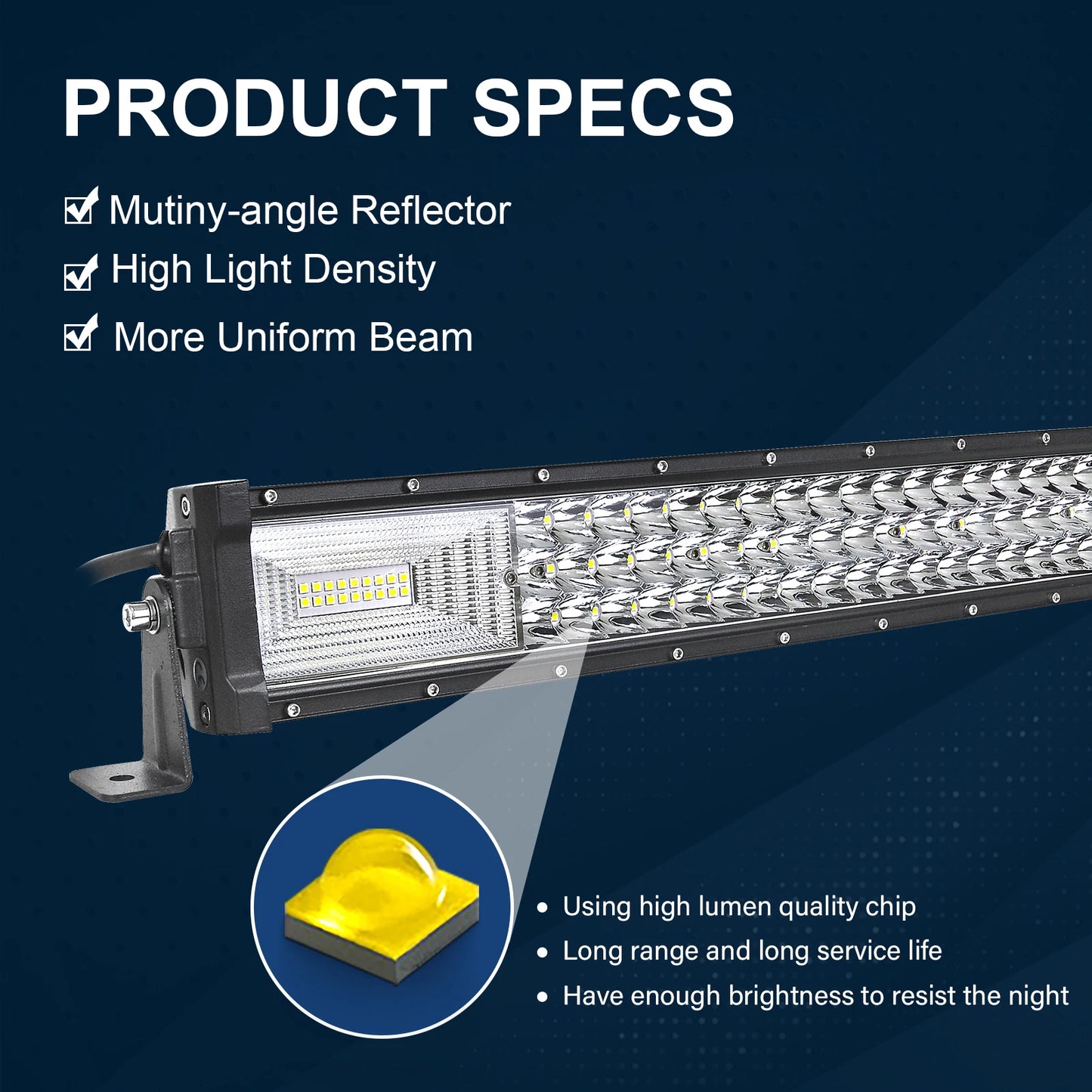 22 32 42 52 Inch 270W 405W 7d Off Road Led Light Bar Curved LED Driving Lights 4x4 Offroad Truck SUV ATV Tractor Boat 12v 24v