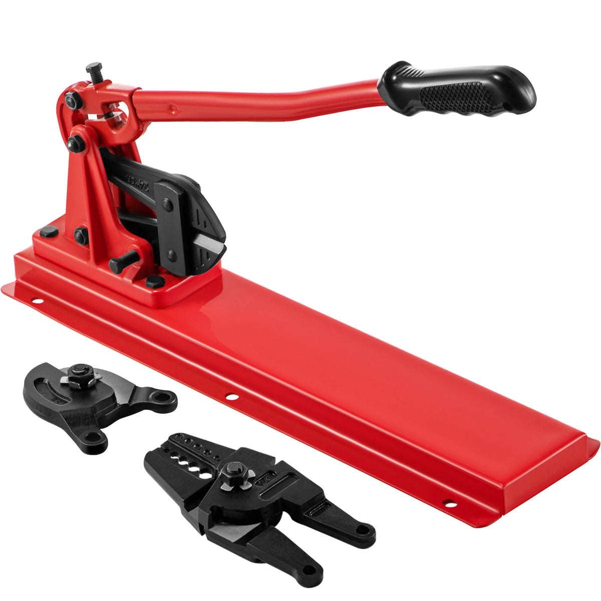 SucceBuy 24in Cutting Bench Type Hand Swager Tool Wire Rope Swaging Machine with Crimper Cable Bolt Cutter Head Copper Sleeves
