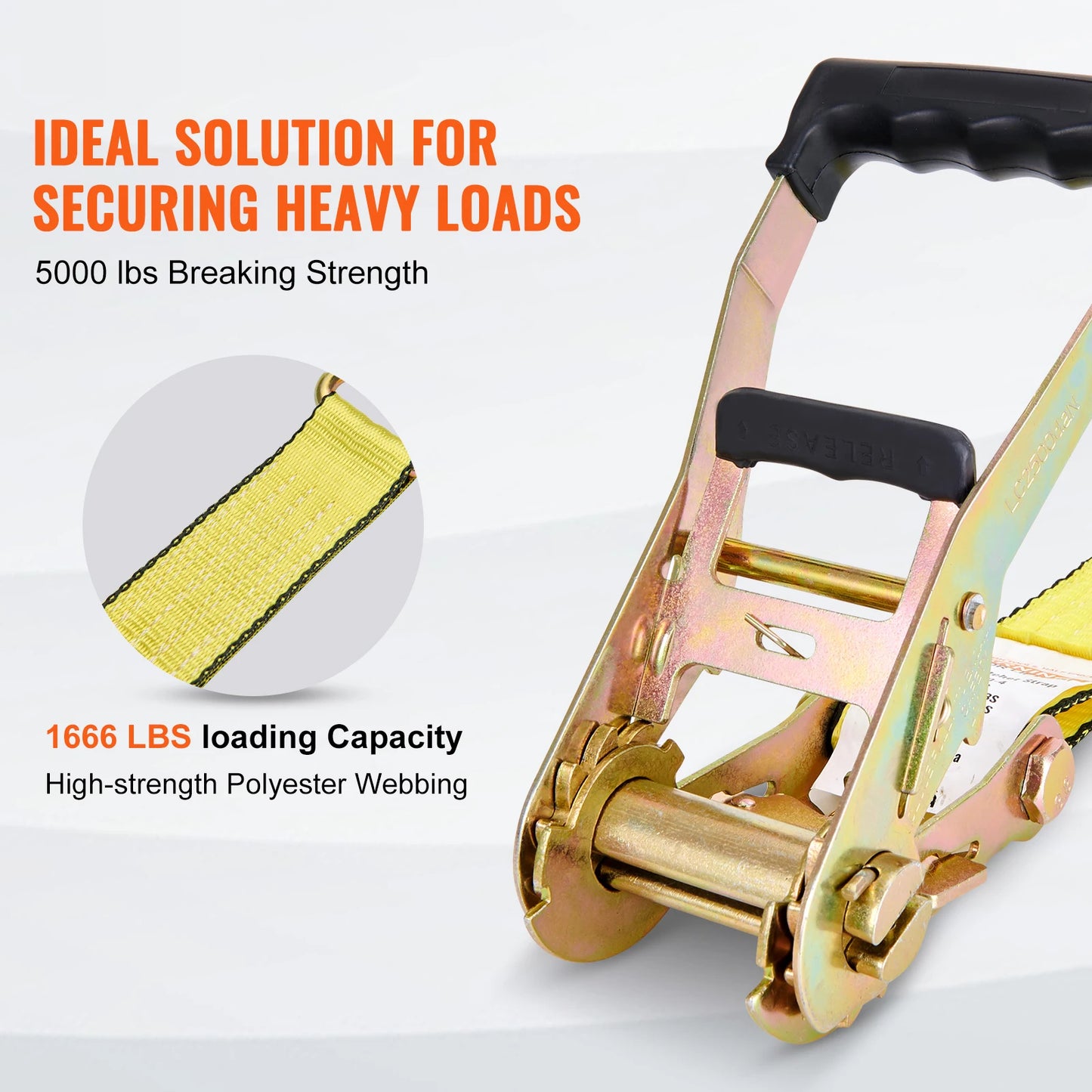 SucceBuy 4pcs Ratchet Tie Down Strap Strong Double J Hook Ratchet Belt Luggage Bag Cargo Lashing for Moving Appliances