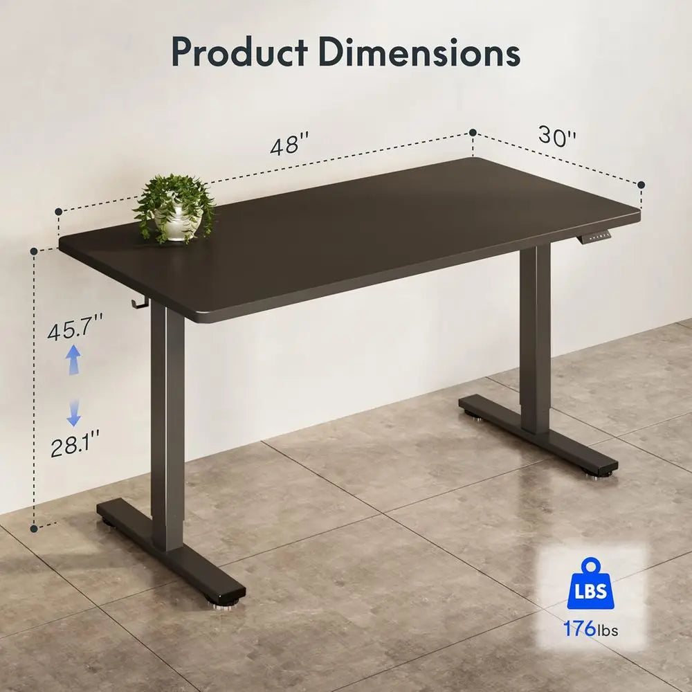 Adjustable 48x30 Workbench for Garage, Workshop, and Home - Ergonomic Desk for Woodworking, Sewing, and Crafts in Black