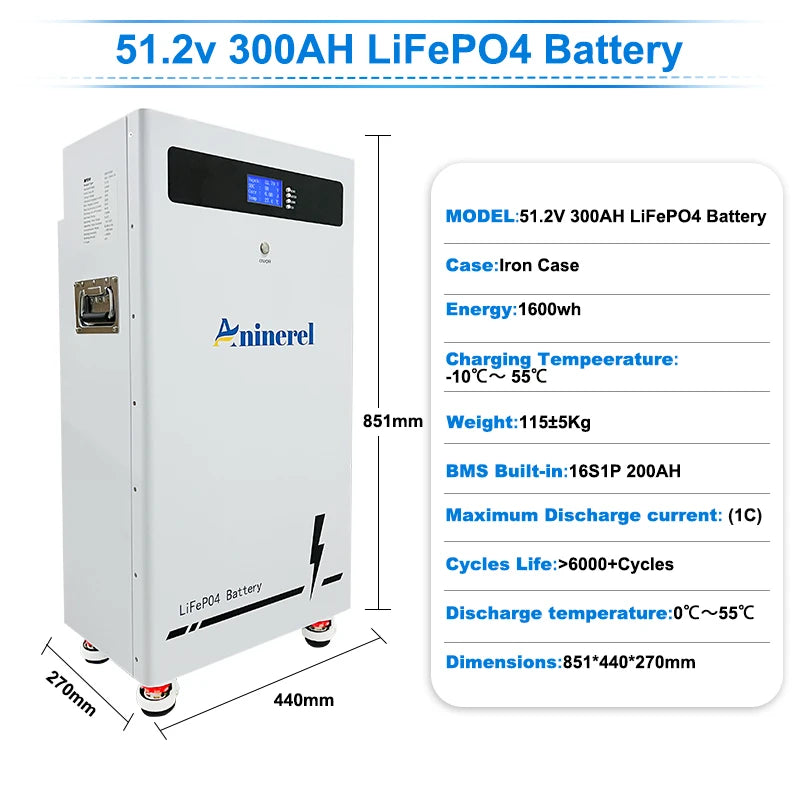 Aninerel LiFePO4 Battery And Hybrid Solar Inverter System