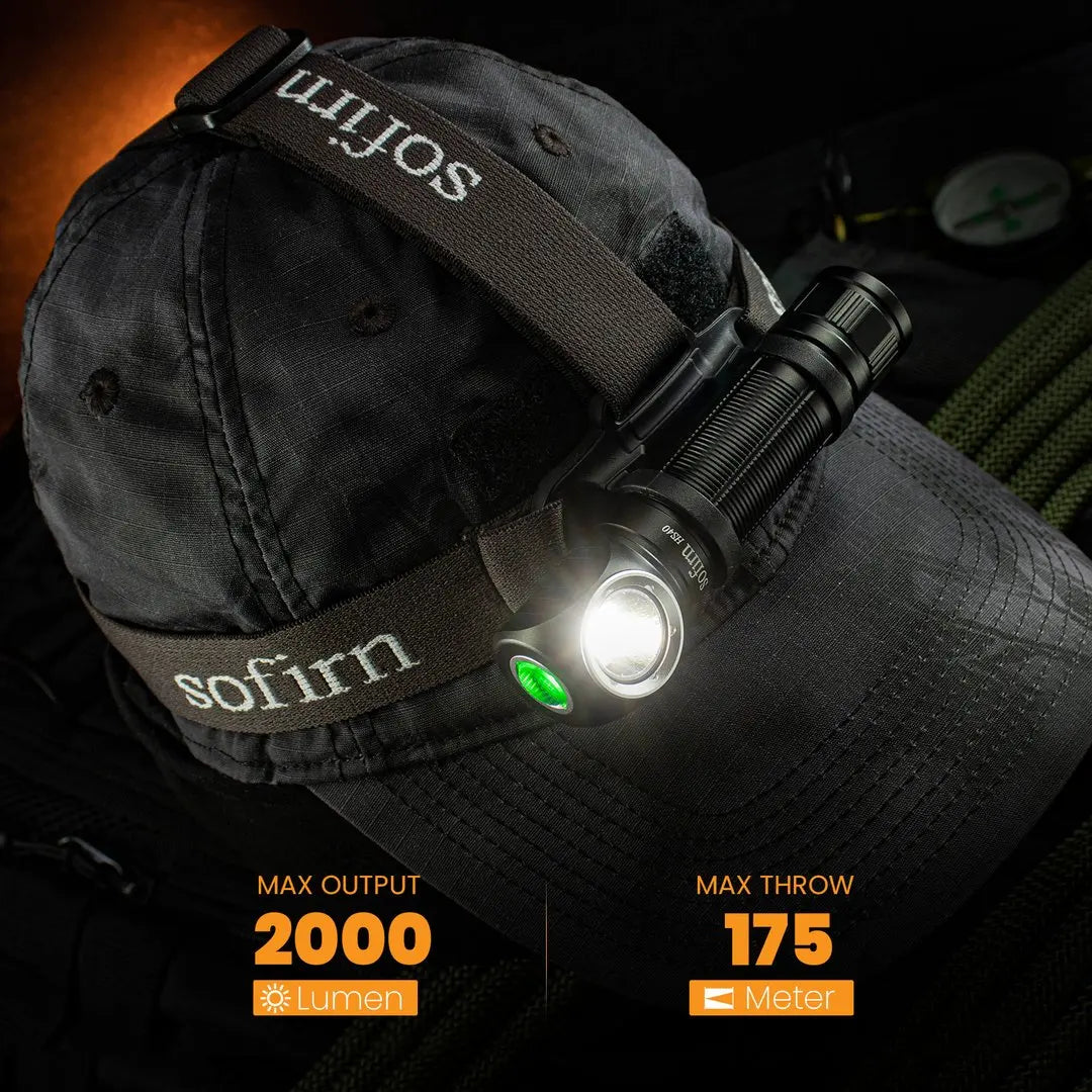 SOFIRN HS40 SST40 LED Headlamp 2000lm USB C Rechargeable 18650 Flashlight Powerful Headlight with Magnet Tail Cap