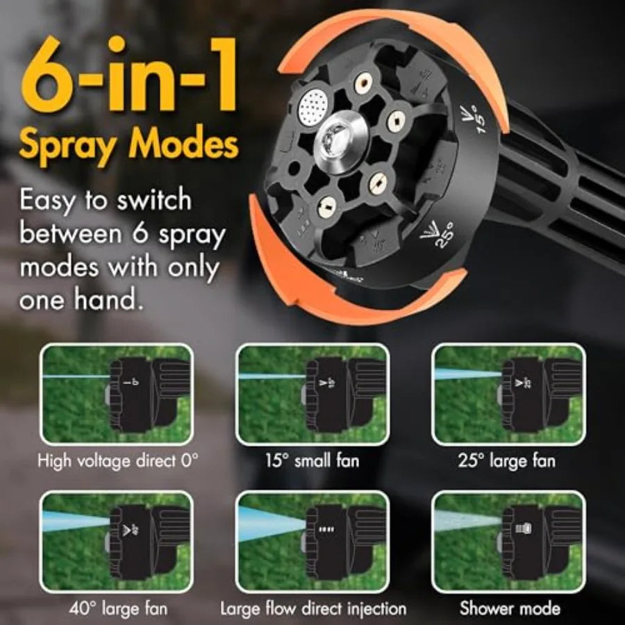 EL6312 Cordless Power Pressure Washer with 6in1 Long Nozzle for Car Washing Garden Cleaning and Floor Maintenance 970PSI Portab