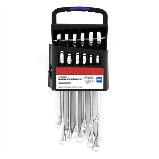12-Piece Metric Combination Wrench Tool Set, Hand Tools
