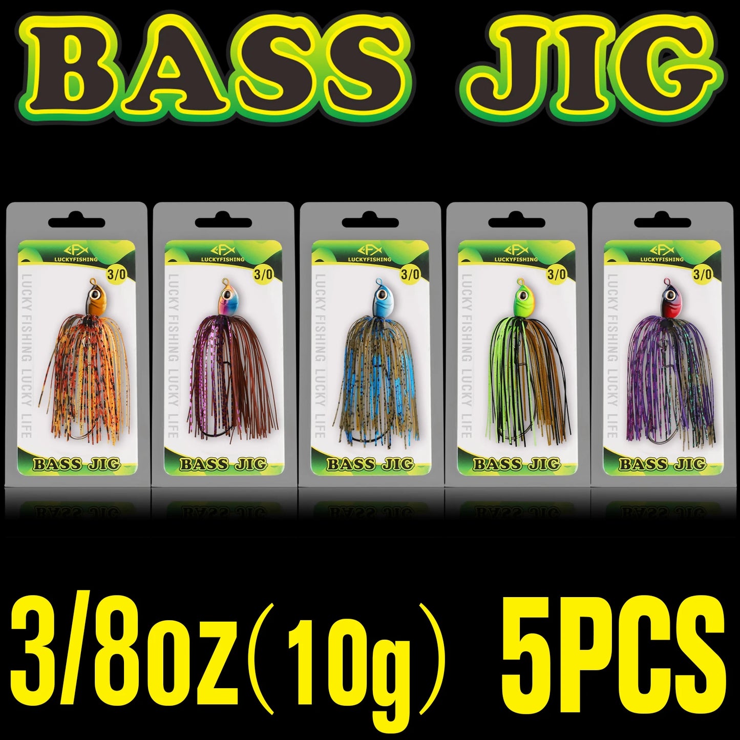 Bass Jigs Swinging Swim Jigs for Bass Fishing Jigs 5PCS 1/4oz 3/8oz Fishing Lures for Bass Pike Walleye Muskie