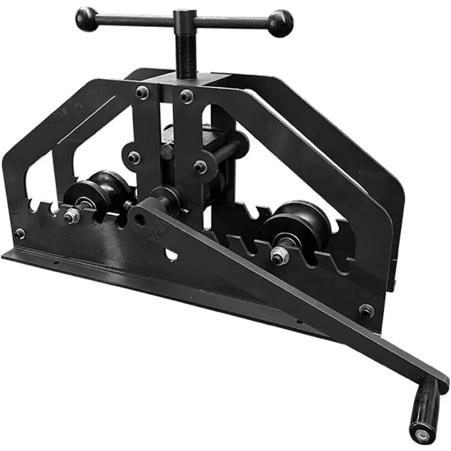 Manual Metal Tube Bender Machine, 1-1/4" To 2" Roller Stretcher Shrinker Bench Bending Set,  for Flats, C Channel, Square