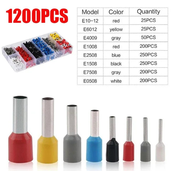 400-2120 Pcs Insulated Cord Pin End Terminal Bootlace Ferrules Kit Electrical Wire Copper Set VE Tubular Crimp Terminals Kit