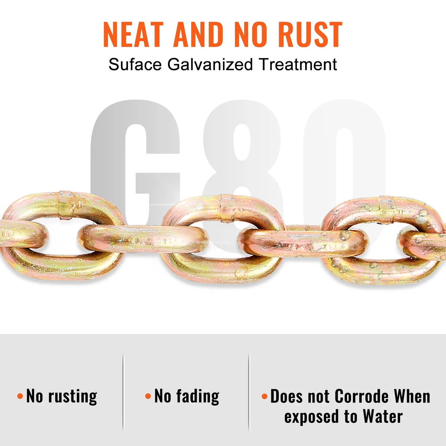 SucceBuy Binder Chain Trailer Tow Zinc Plated Heavy Duty Truck with Grab Hooks for Logging Binder Tie Down Transport Flatbed