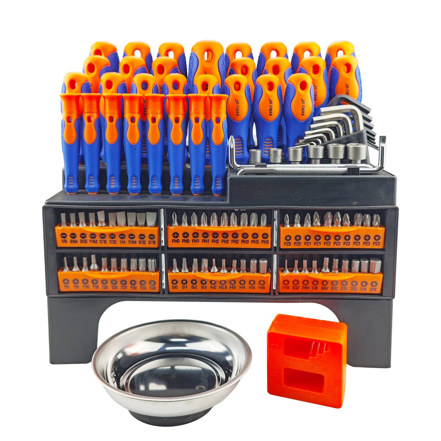 Professional 118 Piece Screwdriver Kit Magnetic Bits Hex Nut Drivers with Holder for Tech Repair Tools