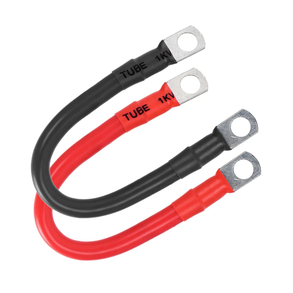 2AWG Battery Inverter Cable Set with Terminal Copper Wire Connector Power Connection Cable with Lug For Car RV Boat Inverter