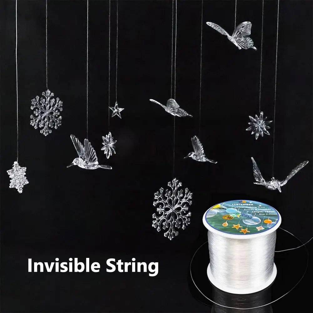 Fishing Wire, 1640 ft Clear Fishing Line, Strong Invisible String for Hanging Decorations, Balloons, Crafts, Jewelry Making, Bea