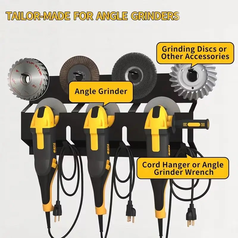 Wall Mounted Angle Grinder Tool Holder And Storage Rack