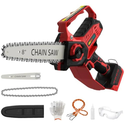 Mini Chainsaw for Miwaukee M18 Battery 8-Inch and 6-Inch 2-IN-1 Cordless Electric Chain saw with Brushless Motor and Auto-Oiler