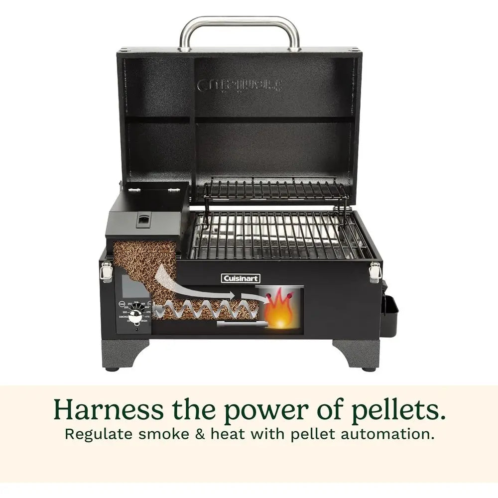 8-in-1 Portable Wood Pellet Grill and Smoker, Compact or RV, Taiates, Camping, and Backyard Cooking, Smoky lavor, tile Meat Smok