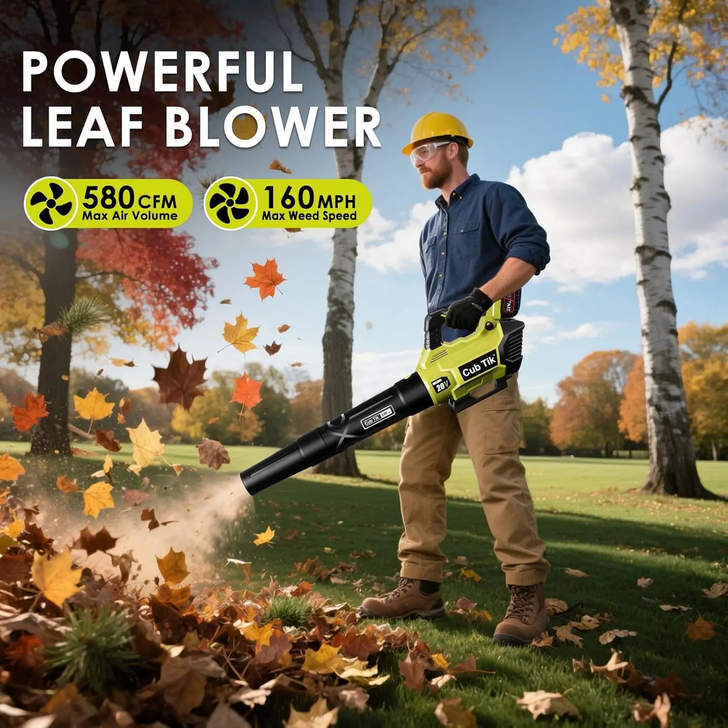 Cordless Leaf Blower With 2 Batteries And Charger Lightweight