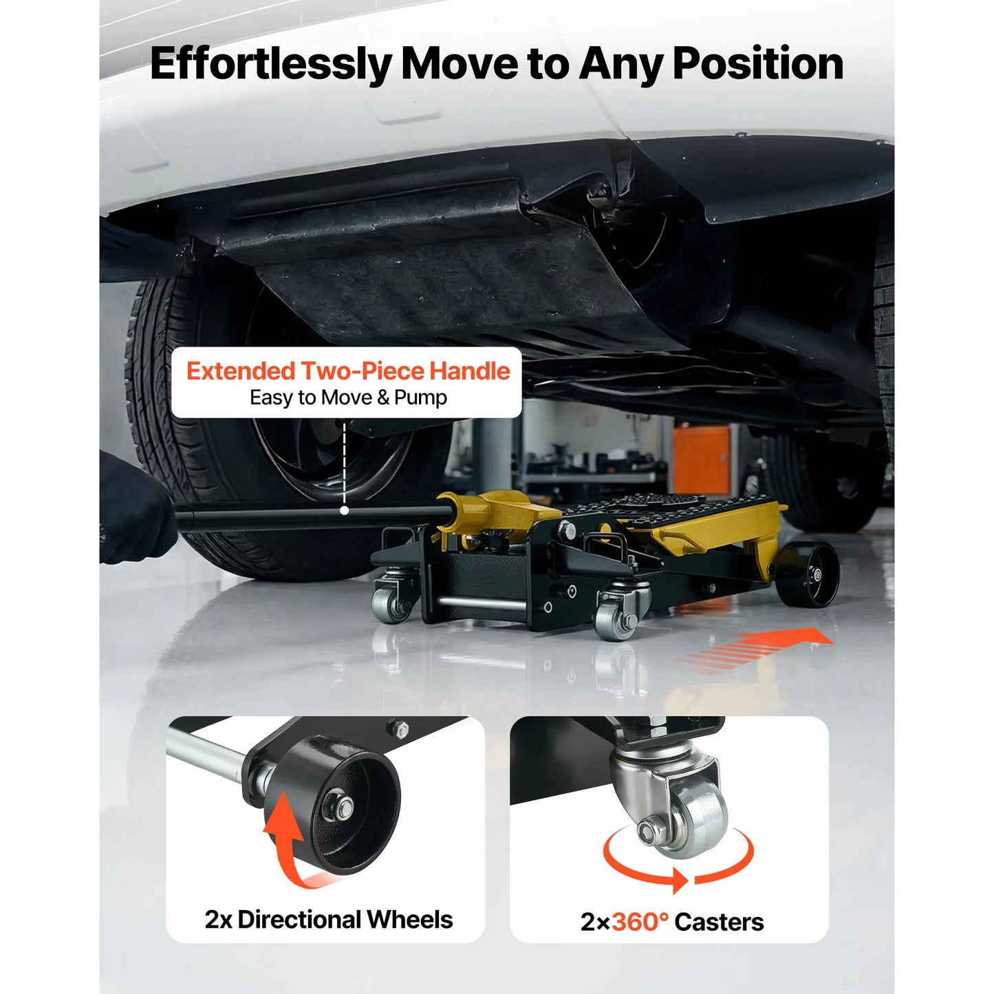 SucceBuy Low Profile Floor Jack Steel Racing Floor Jack with Single Piston Lift Pump Hydraulic Trolley Car Lift for Cars ATVs
