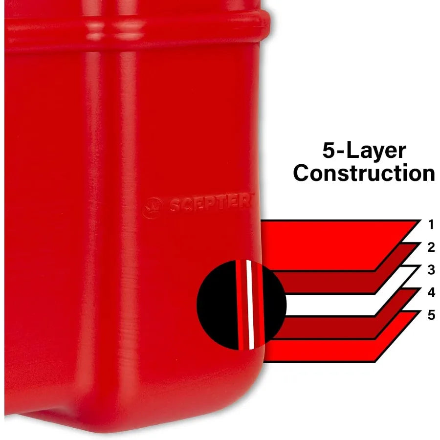 Scepter Portable Marine Gas Can with 2-Way Vented Cap and Fuel Gauge