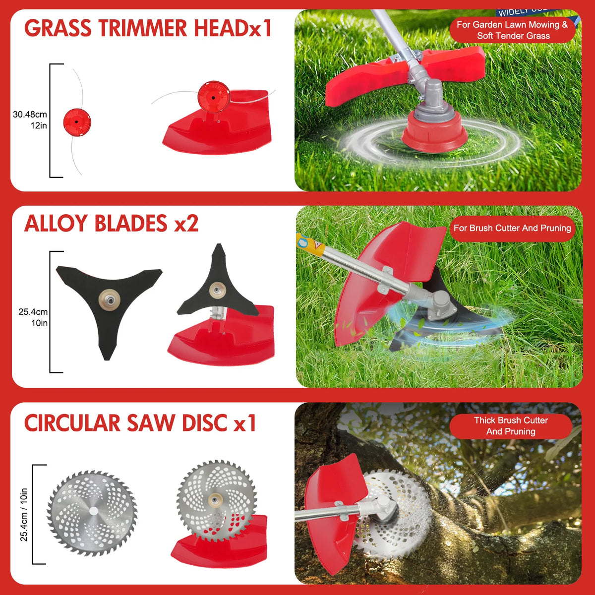 Multifunction Gas Powered Brush Cutter With Four Trimmer Heads