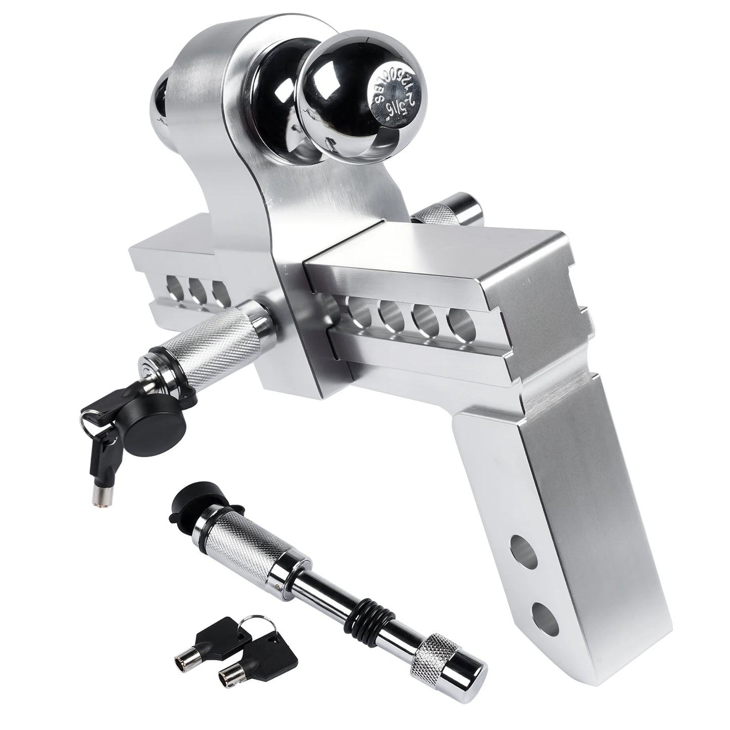 AP03 Adjustable Trailer Hitch for 2'' Receiver 10'' Drop Rise Tow Drop Hitch 12500LBS