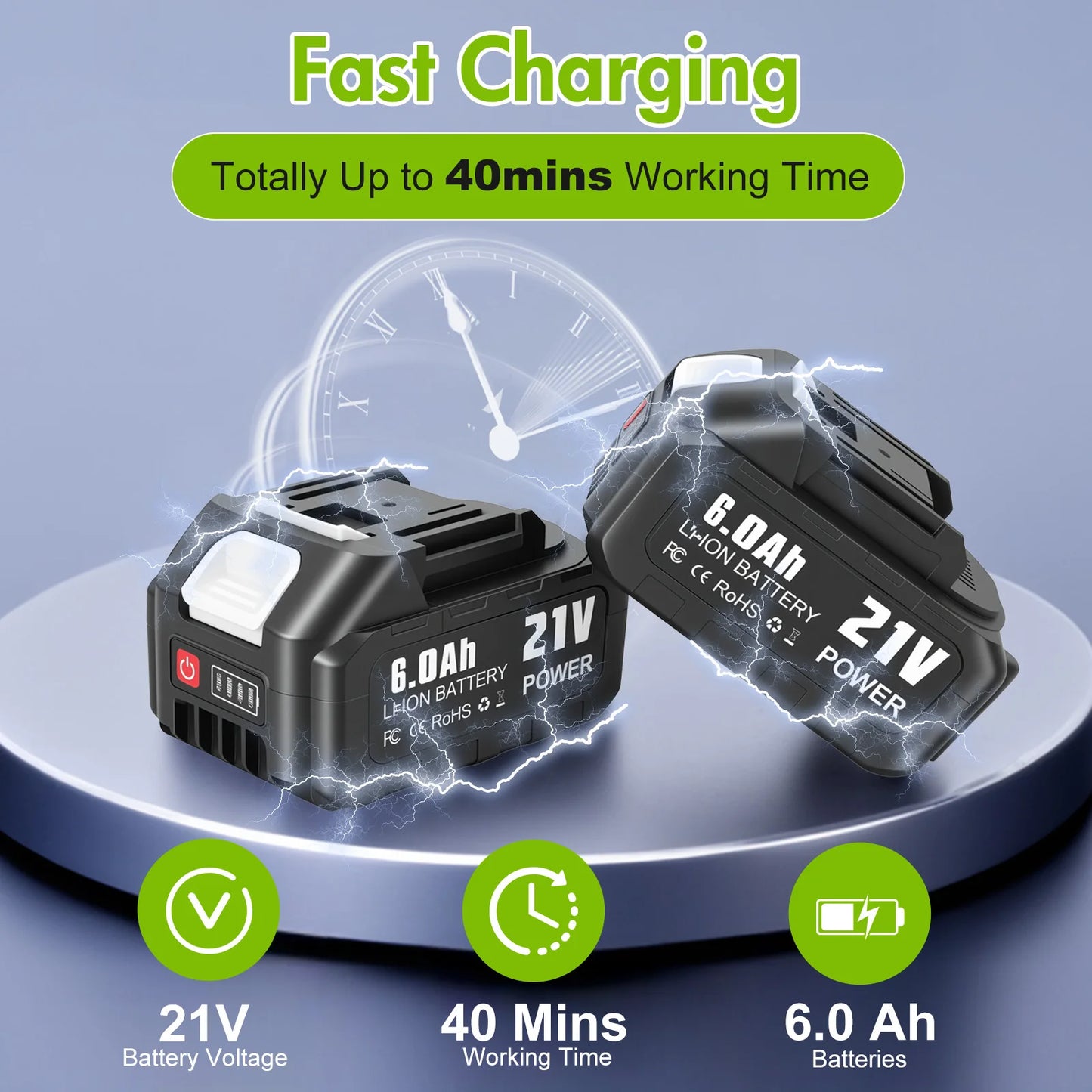 21V Cordless Electric Leaf Blower Vacuum Brushless High-Speed 2-in-1 Handheld 700CFM Digital Display 4-Speed For Lawn Yard Care