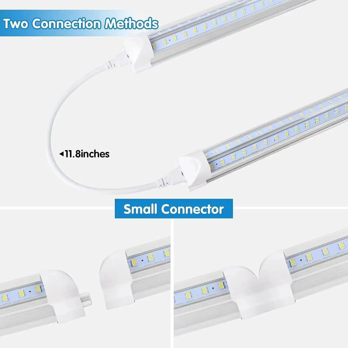4 Pack, Led Shop Lights,Led Shop Lights 4FT 50W 6500K 7500LM Clear White,Shop Light 4FT 110V Linkable Integrated V-Shape