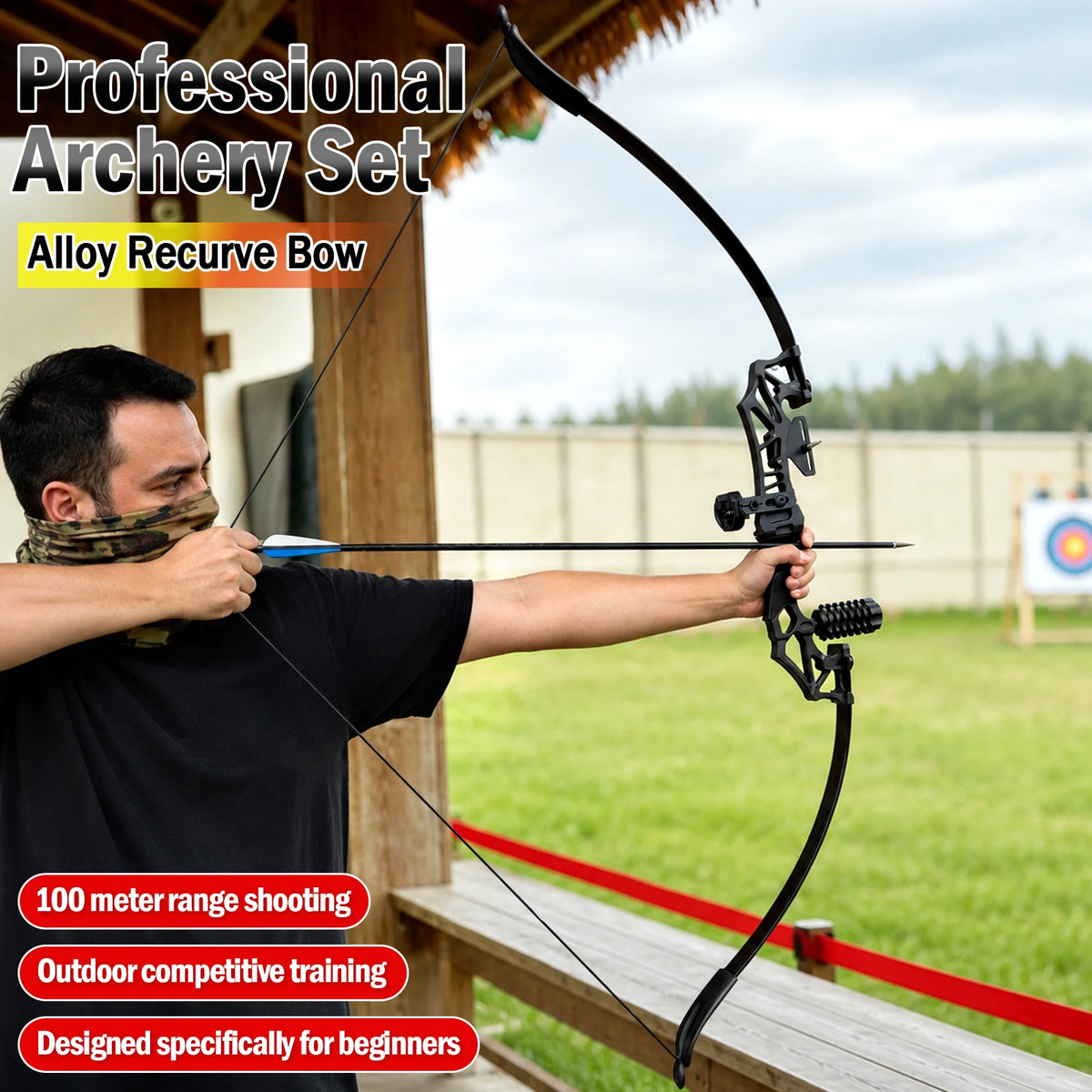 Ambidextrous Aluminum Takedown Recurve Bow Set for Target Shooting