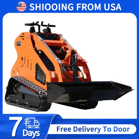 ATTACHXPRO Mini Loader,15 HP Crawler Mini Skid Steer Loader, Hydraulic System Electric Start Snowplow,Cargador Frontal Diesel