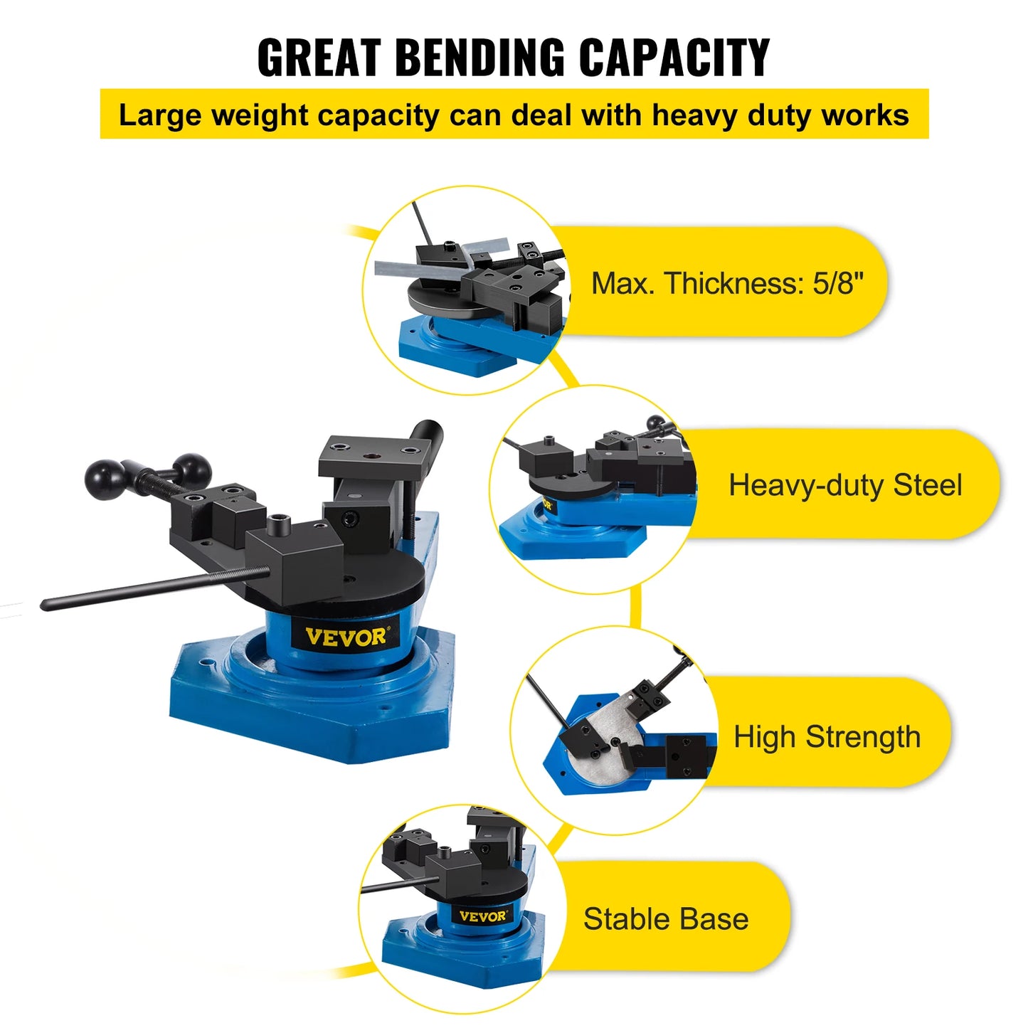 SucceBuy Universal Metal Bender SBG-40 Multifunction Spiral Steel Plate Round Square Flat Bar Bending Tool for Metal Production