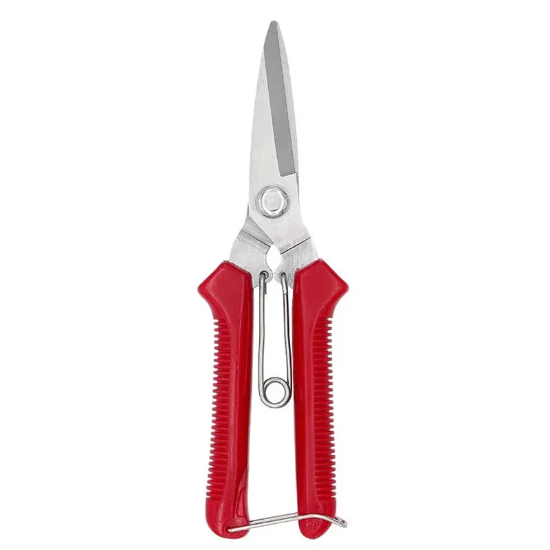 New 190mm Straight Head Pruning Shears Stainless Steel Non Slip Handle Garden Scissors for Bonsai Household Use