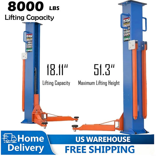 MACHPRO 8000lb 2-Post Car Lift 220V | Heavy-Duty Car Hoist, Symmetrical Arm Design, Safety Lock System, for Car Repair Workshops