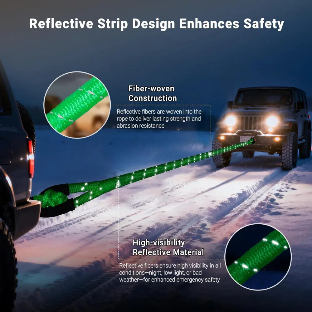 5/8" x 20ft Kinetic Recovery Tow Rope 36000lbs Snatch Strap with 2 Soft Shackles 56000lbs Break Strength Heavy Duty Offroad Towing Rope Kit for Truck ATV UTV