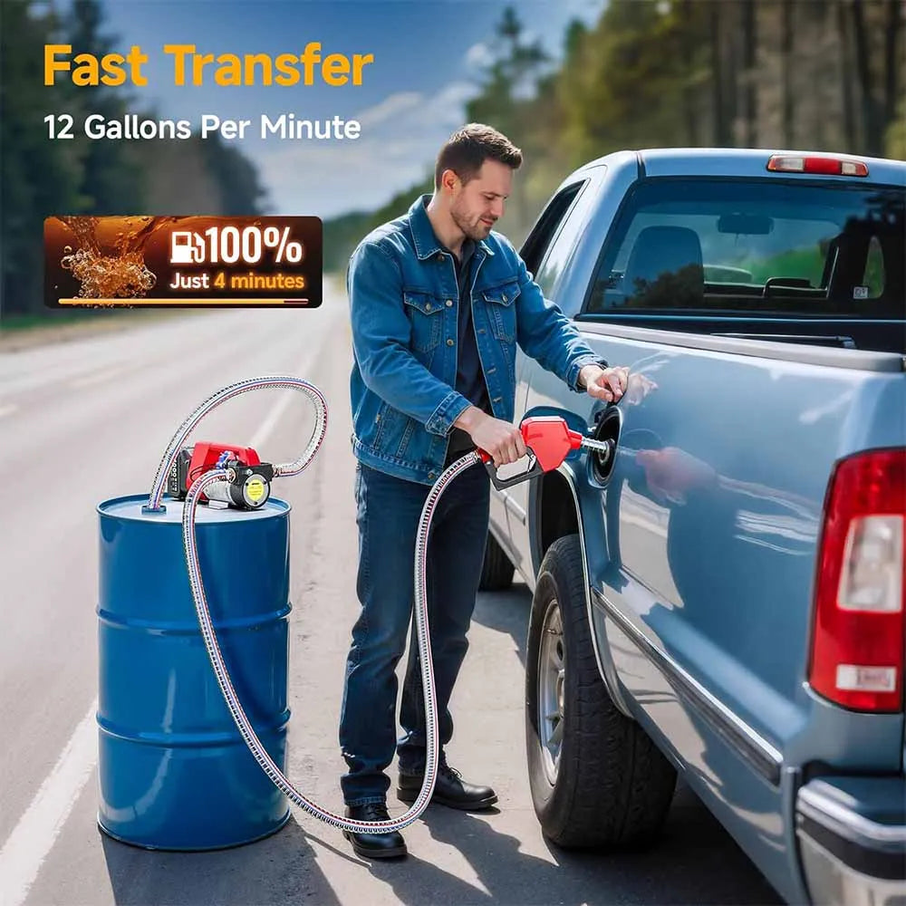 Taskstar 21V Electric Fuel Pump For Diesel Kerosene Trucks Tractors Diesel Transfer Pump 45 L/min For Makita 18V battery pin
