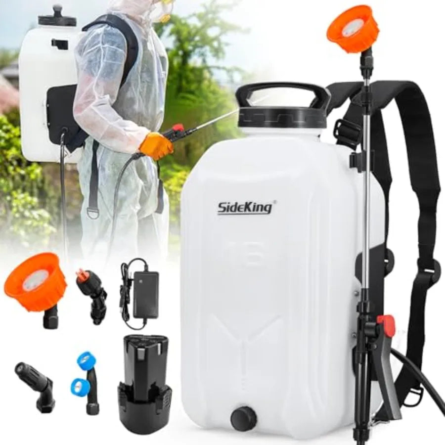 Battery Powered Backpack Sprayer With Telescopic Wand And Trigger Lock