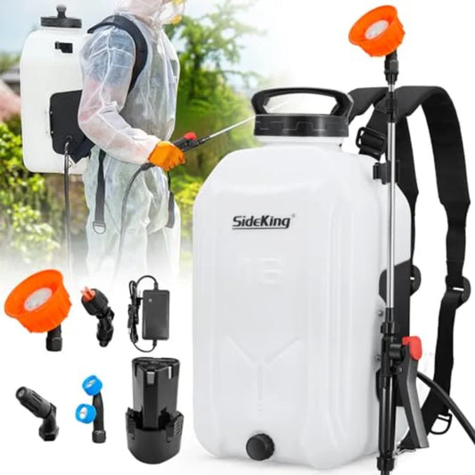Battery Powered Backpack Sprayer With Telescopic Wand And Trigger Lock