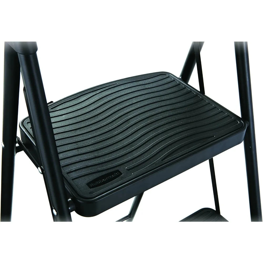 XMSJ 3 Step Steel Ladder With Project Tray Foldable Step Stool