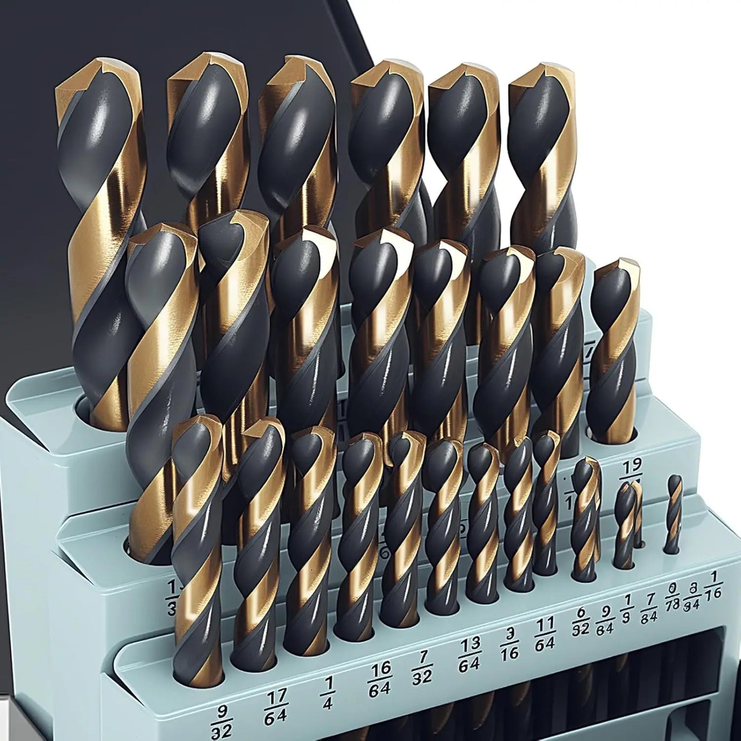 29Pcs Cobalt Drill Bit Set, 135° Tip HSS with Black Gold Finish for Stainless Steel, Plastic, Wood in Metal Case