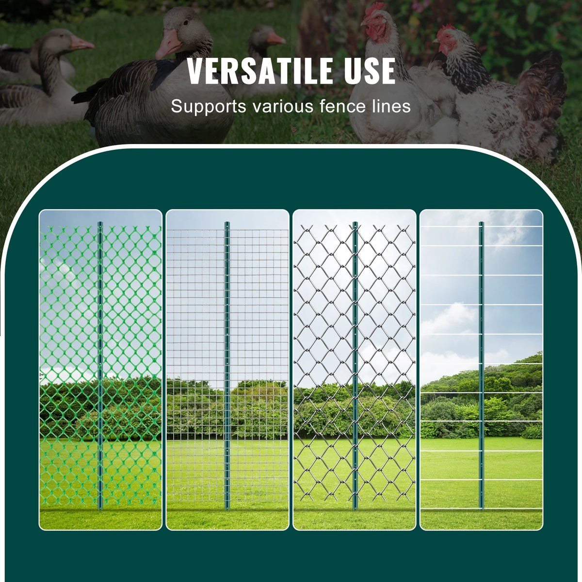 SucceBuy Heavy Duty Steel T-Post Stakes for Garden and Farm Fencing