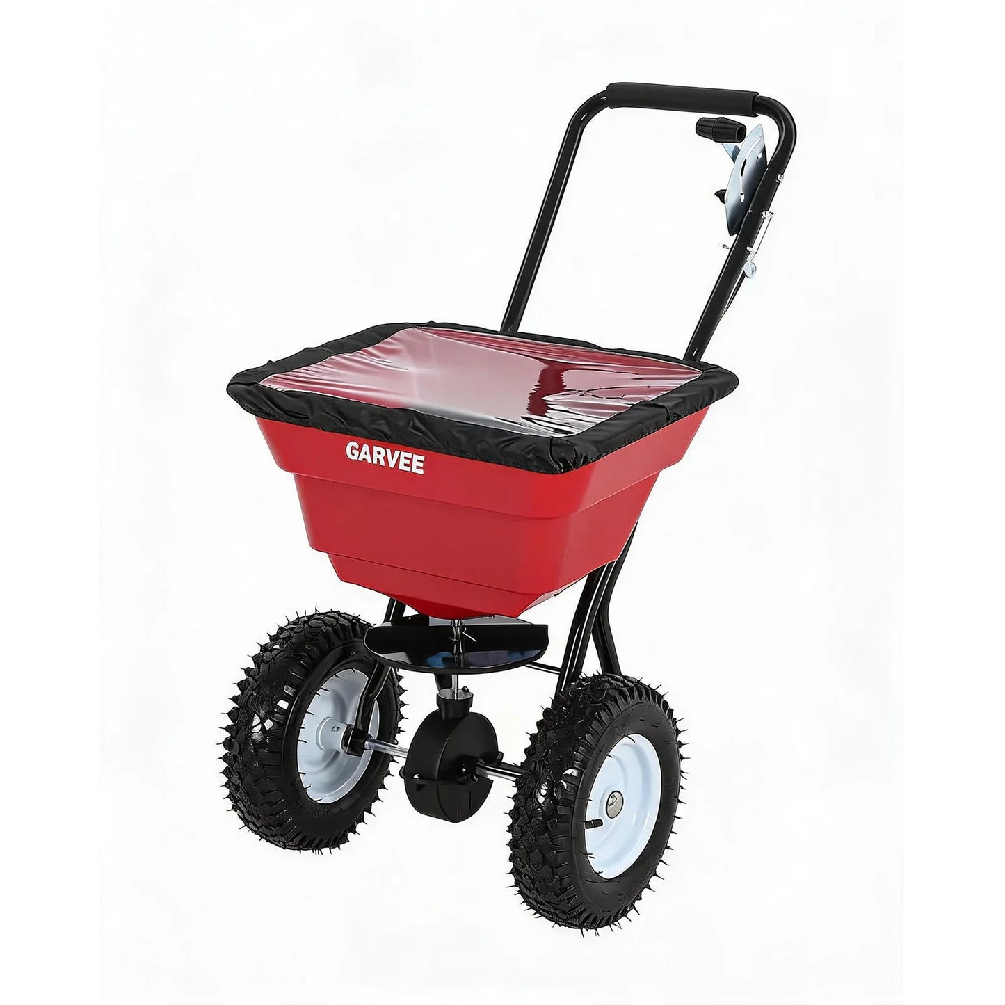 Heavy Duty 80LB Lawn Spreader, Walk Behind Broadcast Spreader With 12FT Coverage, 13in Wheels For Seed Fertilizer Salt